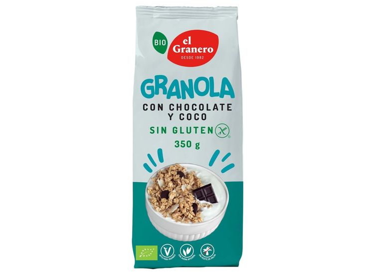 Granola avec du chocolat et du gluten-noix de coco