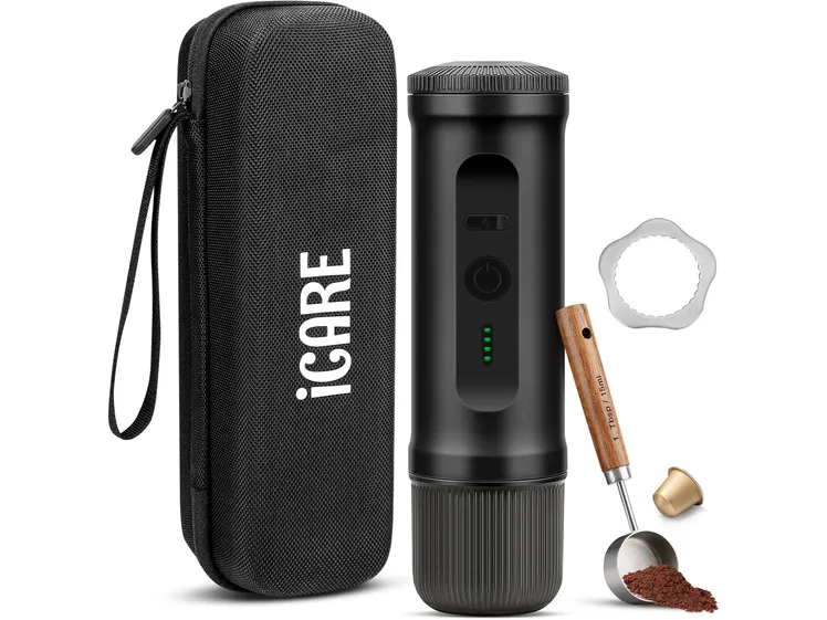Cafetière portable pour les voyageurs d'ICare, sur Amazon