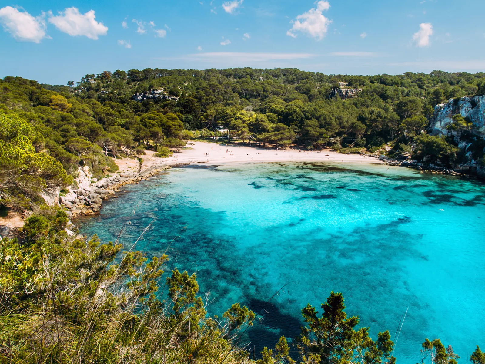 Vue de la plage de Macarella à Minorque